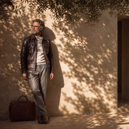 Glenwood Leather Driving Jacket | Mahogany
