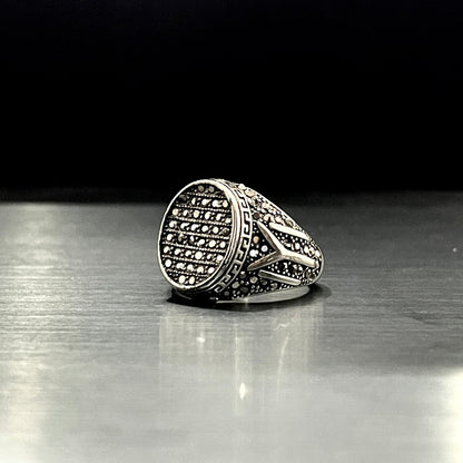 Cubical Zircon Round Turkish Ring For Men