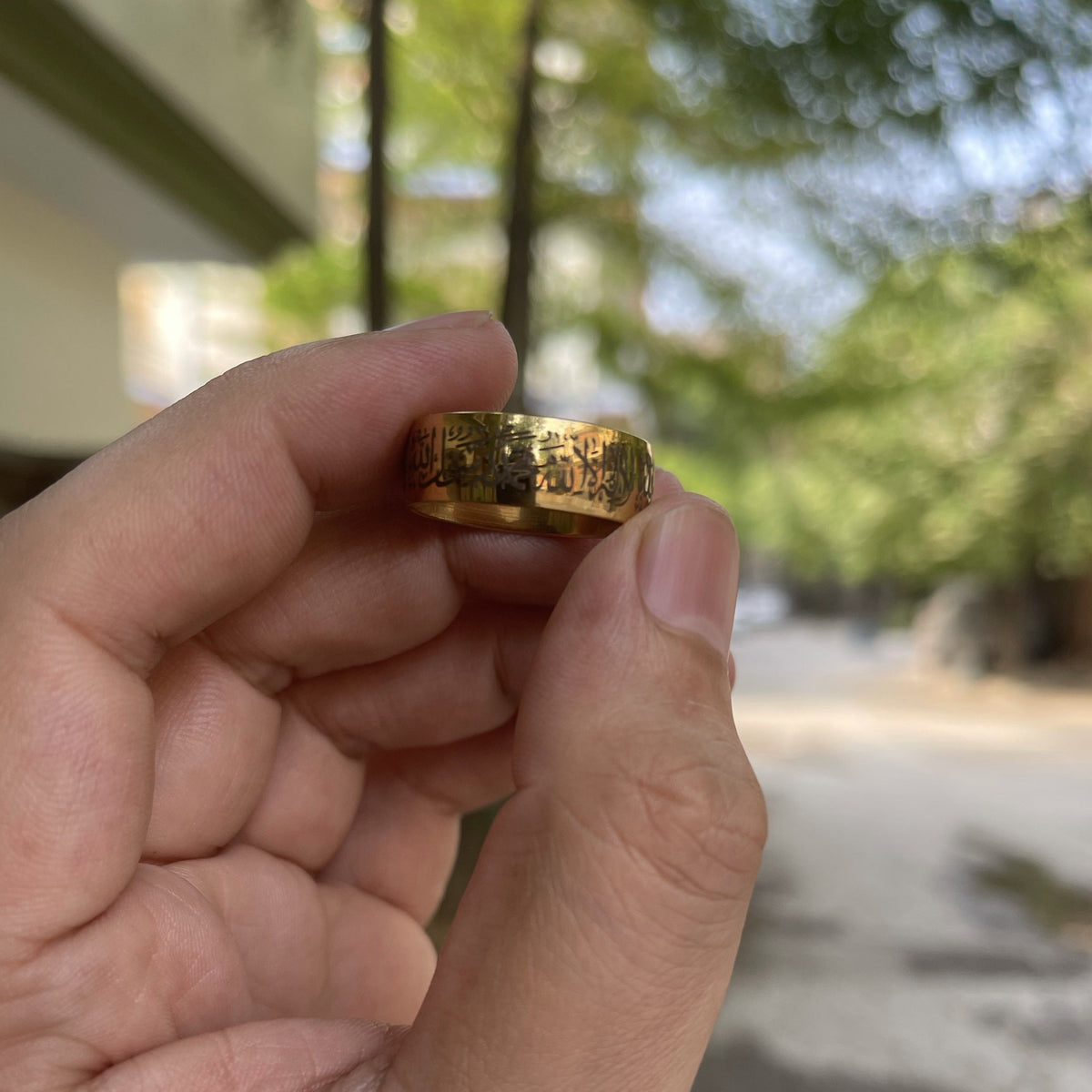 Kalma Islamic Ring For Men Women (Golden)