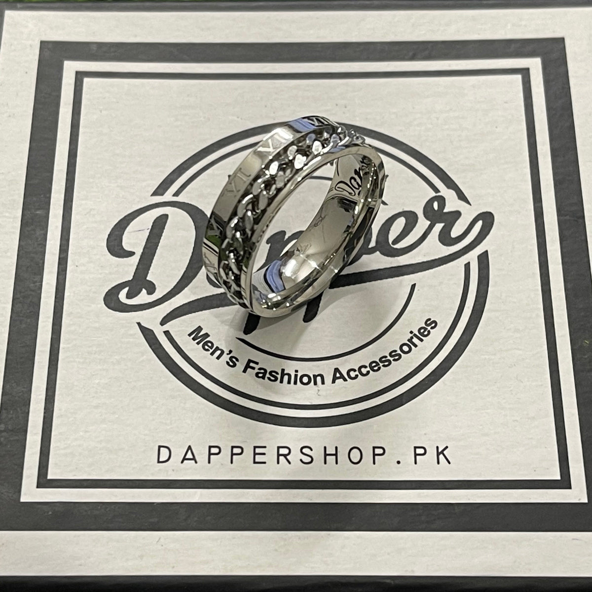 Silver Rotating Spinner Ring For Men
