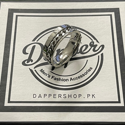 Silver Rotating Spinner Ring For Men