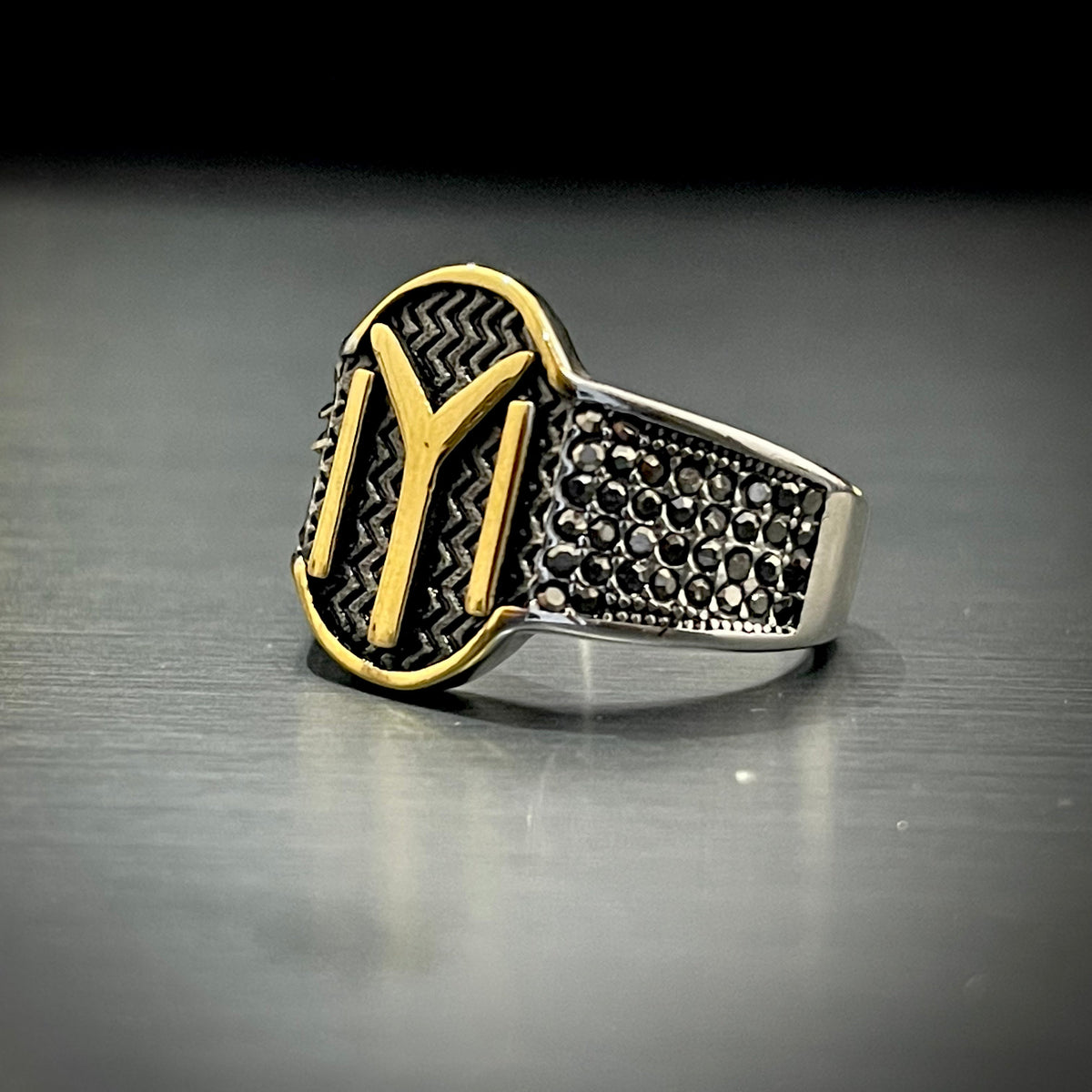 Cubical Zircon Oval Turkish Ring For Men