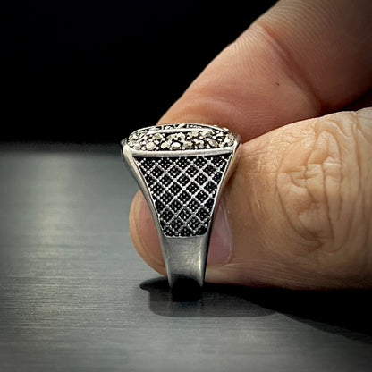 Cubical Zircon Square Turkish Ring For Men