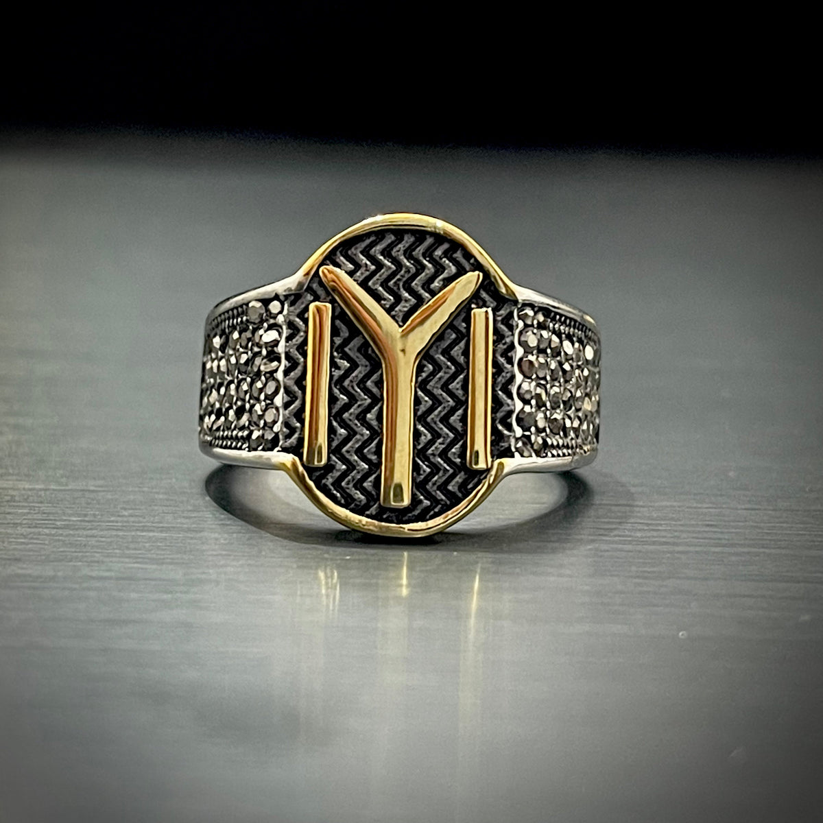 Cubical Zircon Oval Turkish Ring For Men
