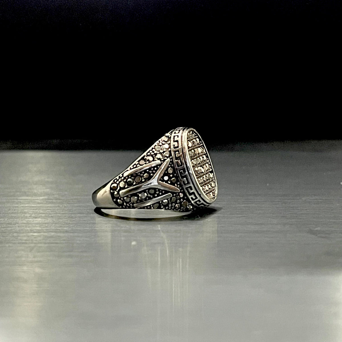 Cubical Zircon Round Turkish Ring For Men