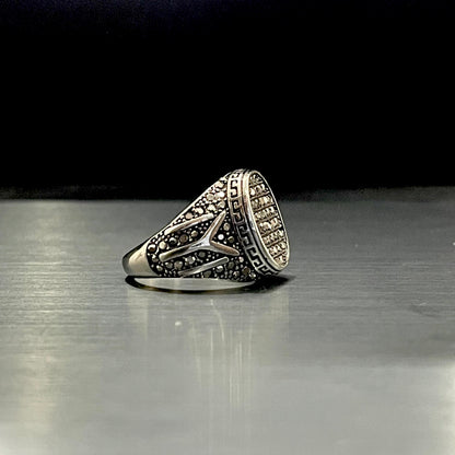 Cubical Zircon Round Turkish Ring For Men