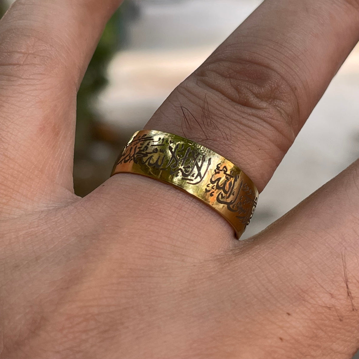 Kalma Islamic Ring For Men Women (Golden)