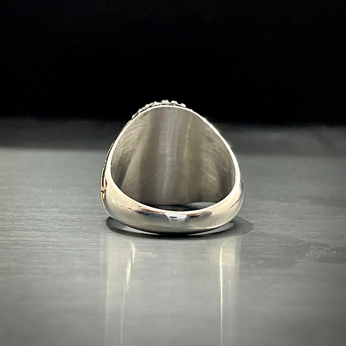 Red Stone Silver Feather Turkish Ring For Men