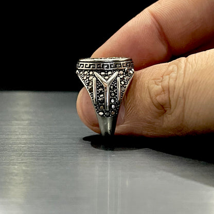 Cubical Zircon Round Turkish Ring For Men