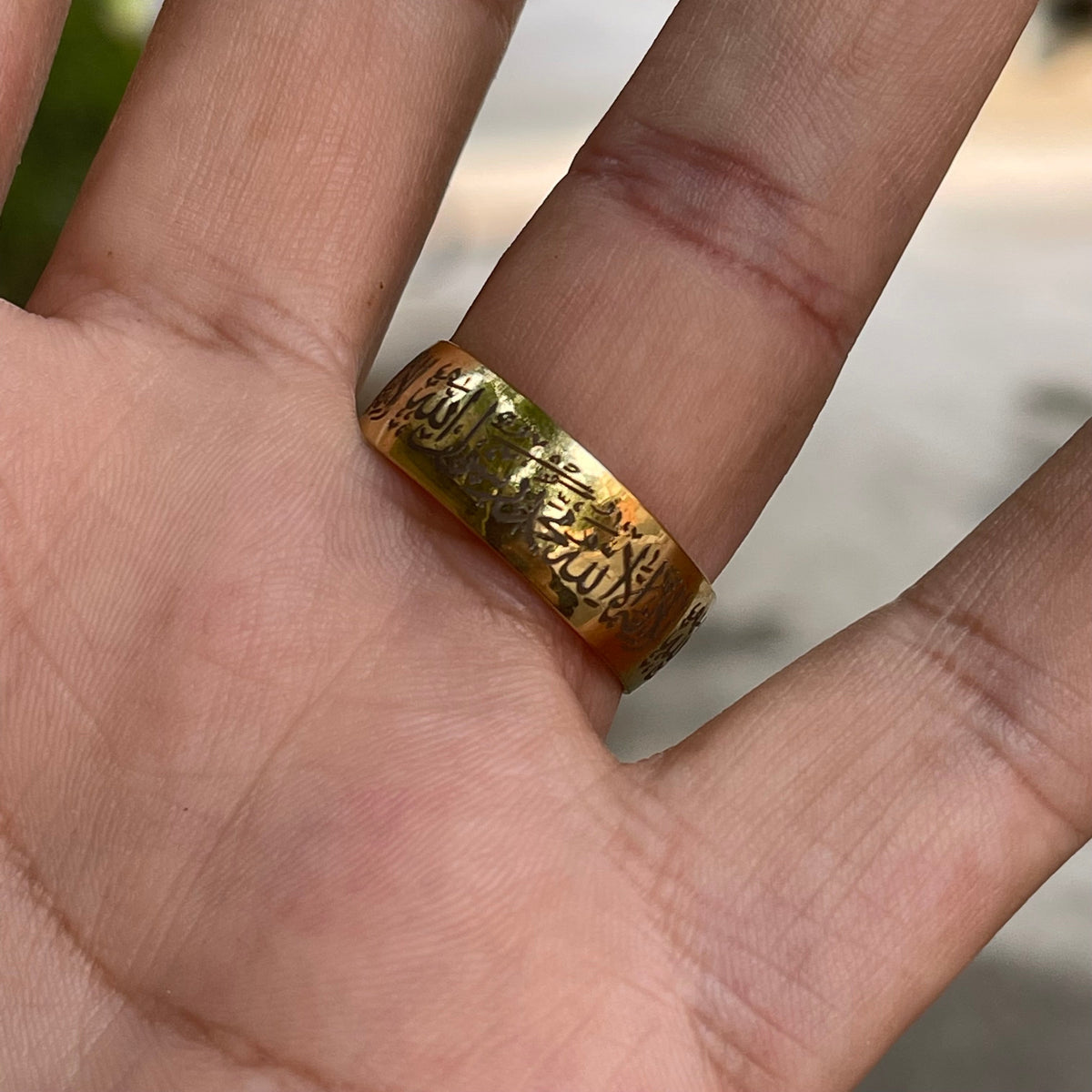 Kalma Islamic Ring For Men Women (Golden)
