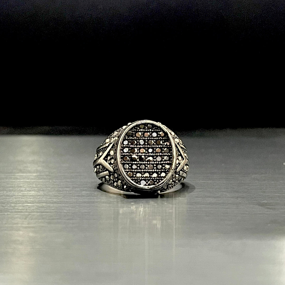Cubical Zircon Round Turkish Ring For Men