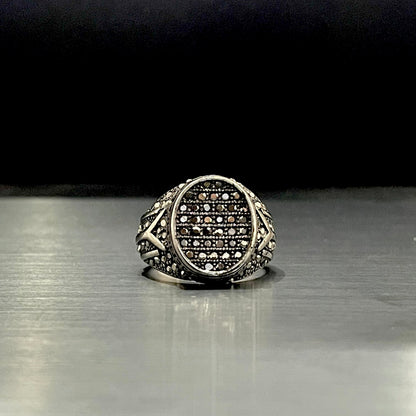 Cubical Zircon Round Turkish Ring For Men
