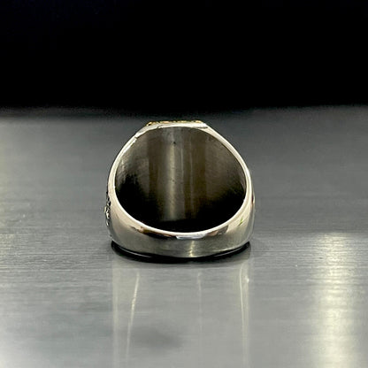Cubical Zircon Square Crown Turkish Ring For Men