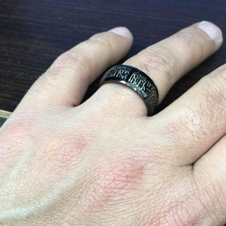 Kalma Islamic Ring For Men Women (Black)