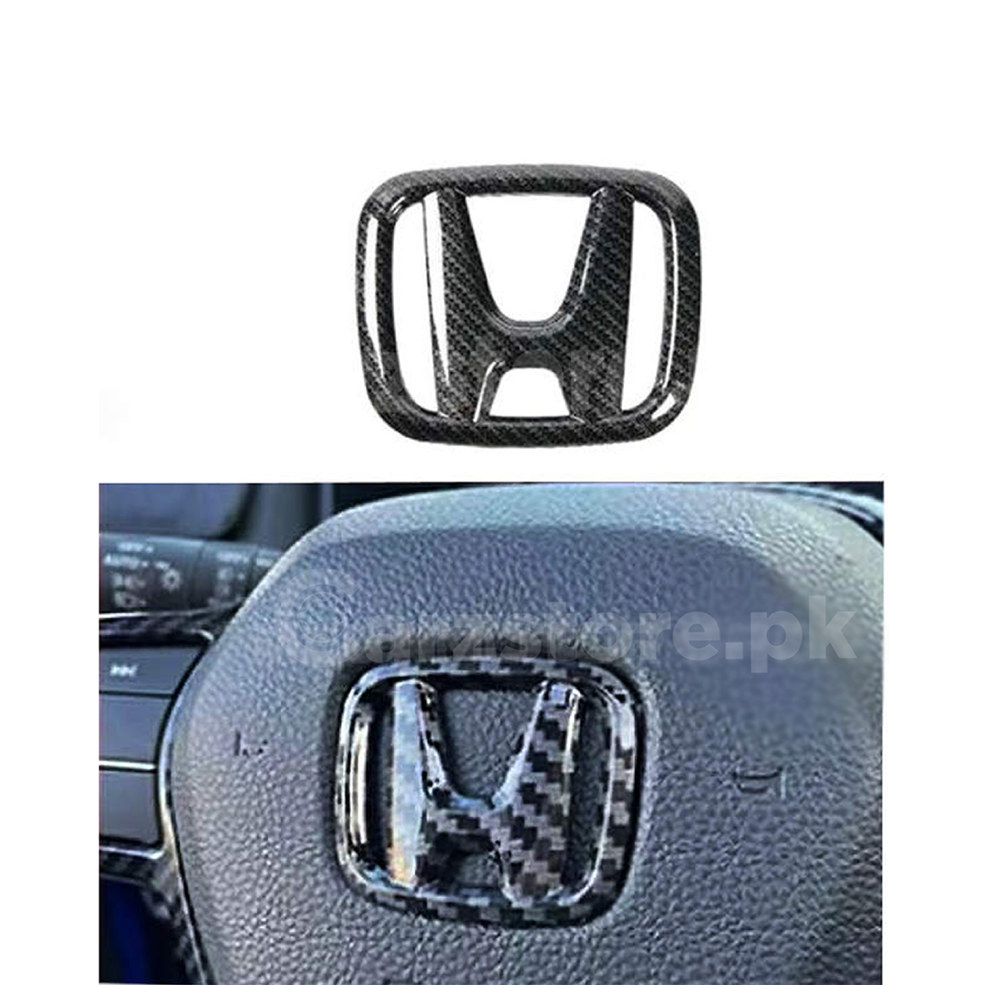 Honda Civic Steering Logo in Carbon Fiber | Carzstore.pk