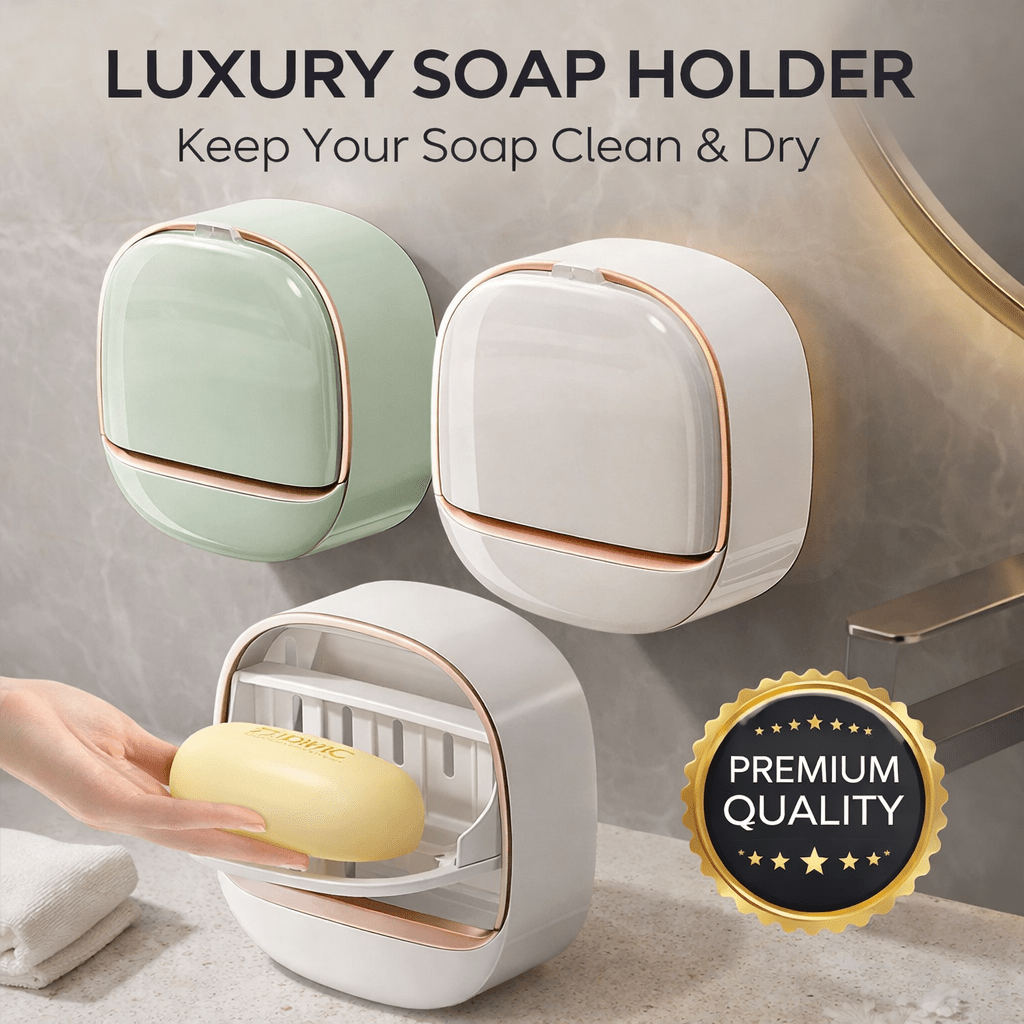 Luxury Wall Mounted Soap Holder with Drainage – Self Draining Soap Dish