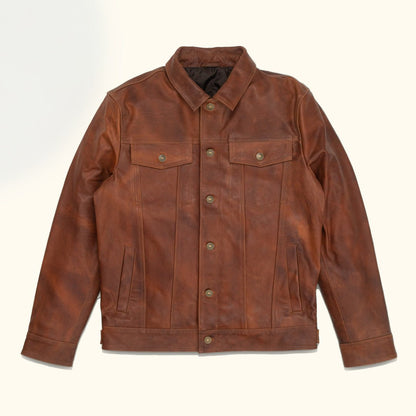 Driggs Leather Jacket | Cognac Brown