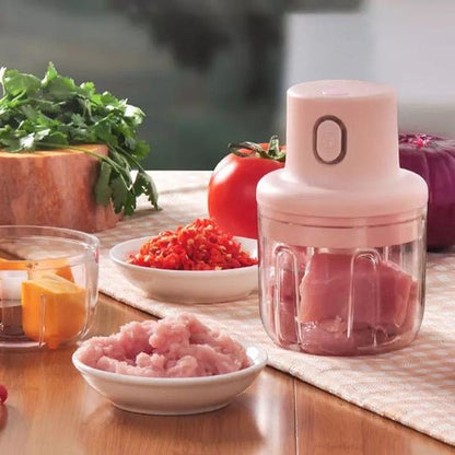 Mini Electric Food Chopper – USB Rechargeable Vegetable & Meat Grinder