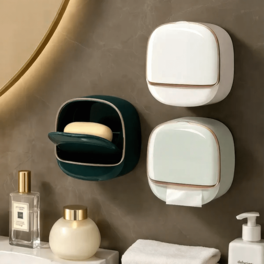 Luxury Wall Mounted Soap Holder with Drainage – Self Draining Soap Dish