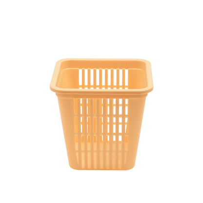 Organizer Basket Mini #2 – Compact Plastic Storage Basket Assorted (Beige, Pink, White, Grey)