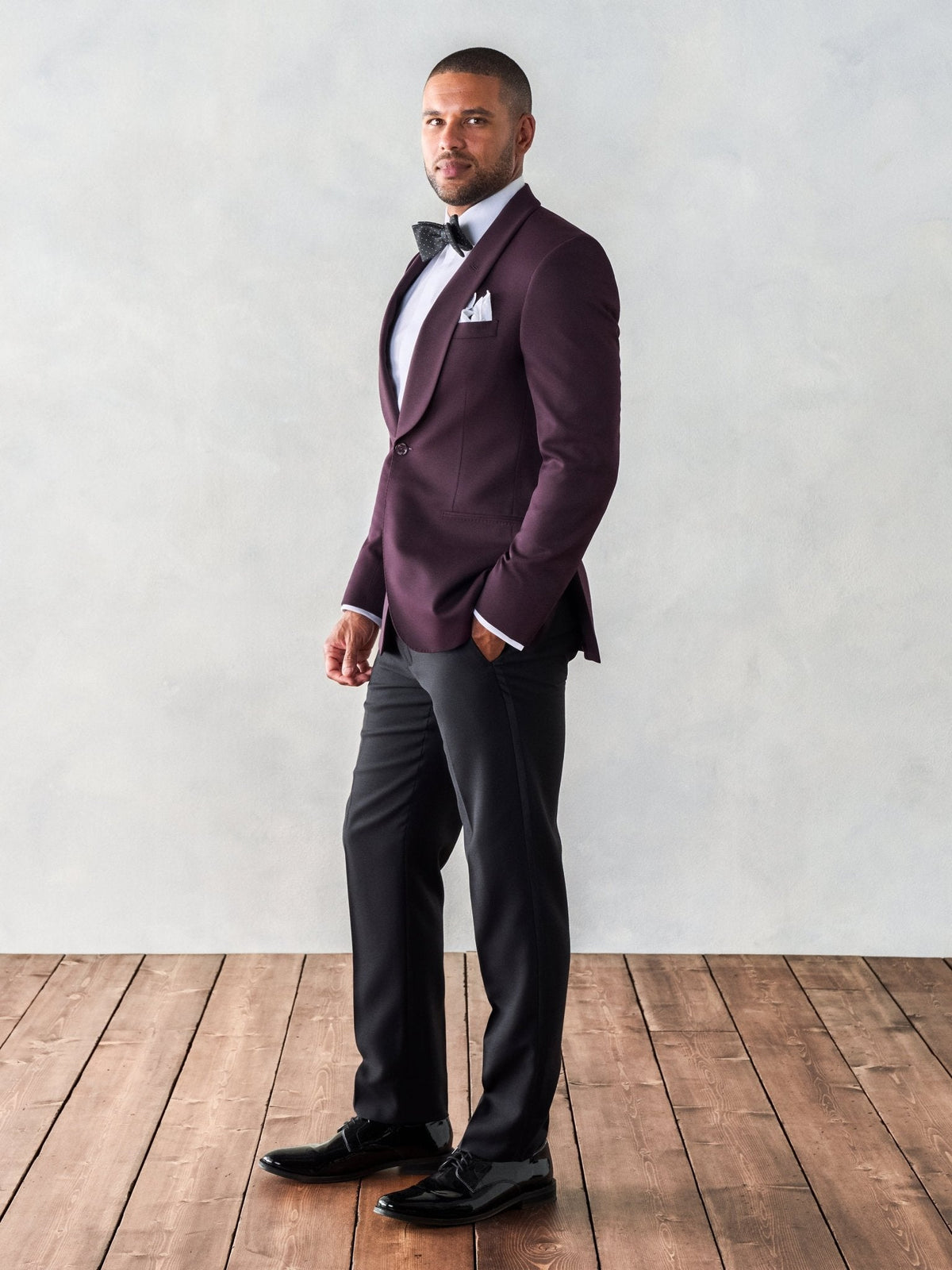 Plum Shawl Jacket Tuxedo