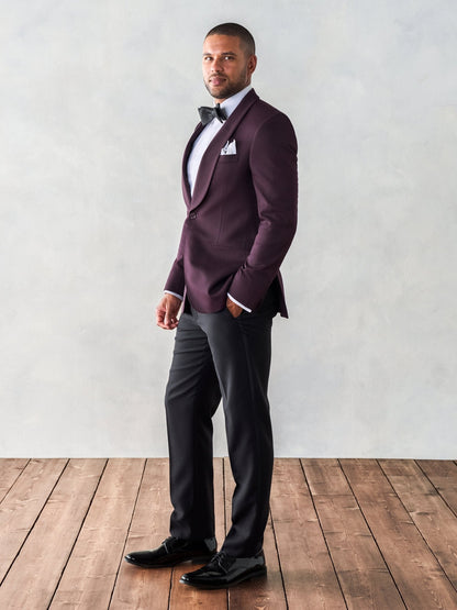 Plum Shawl Jacket Tuxedo