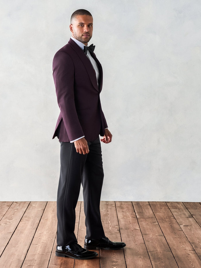 Plum Shawl Jacket Tuxedo