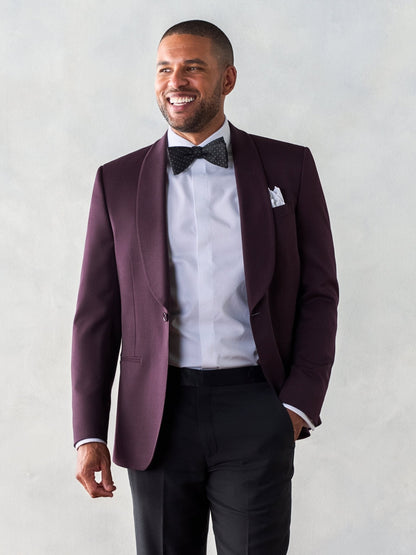 Plum Shawl Jacket Tuxedo