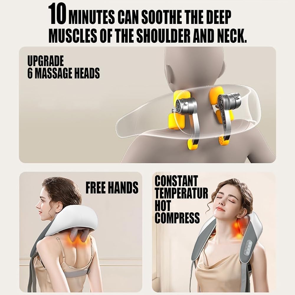 Portable Neck & Back Massager | Heat Therapy