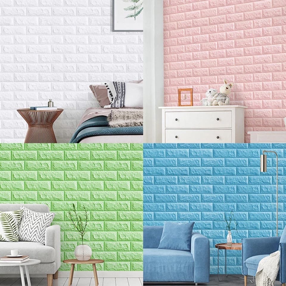 Self-Adhesive 3D Brick Wall Panels – Peel & Stick Waterproof Wall Decor for Home & Office