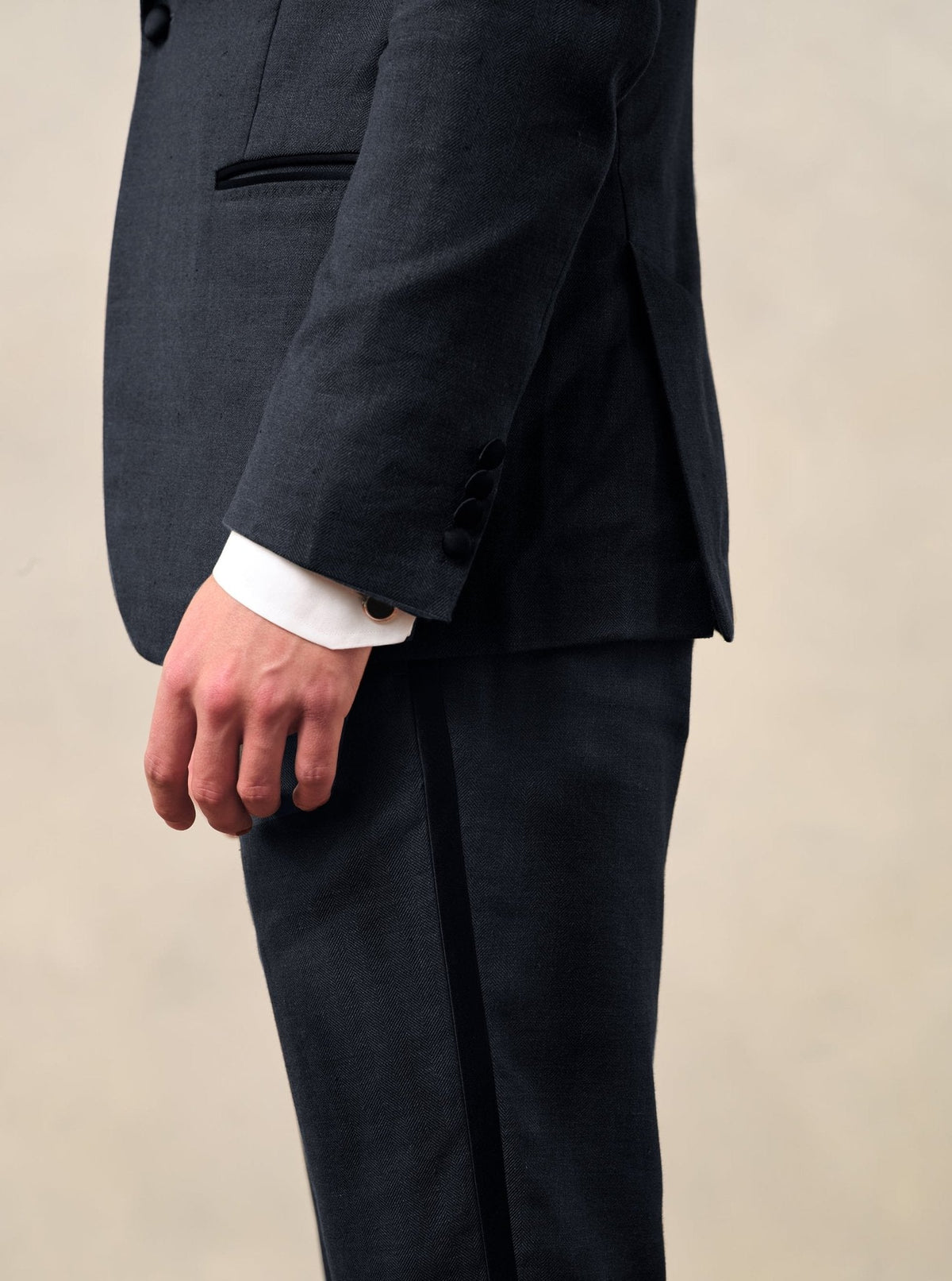 Shadow Black Linen Tuxedo