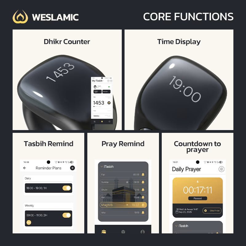 iTasbih Salam+ Smart Zikr Ring | Magnetic Charging | Premium Gift Box