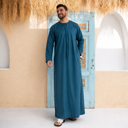 Teal Blue Emirati Kandora - Men