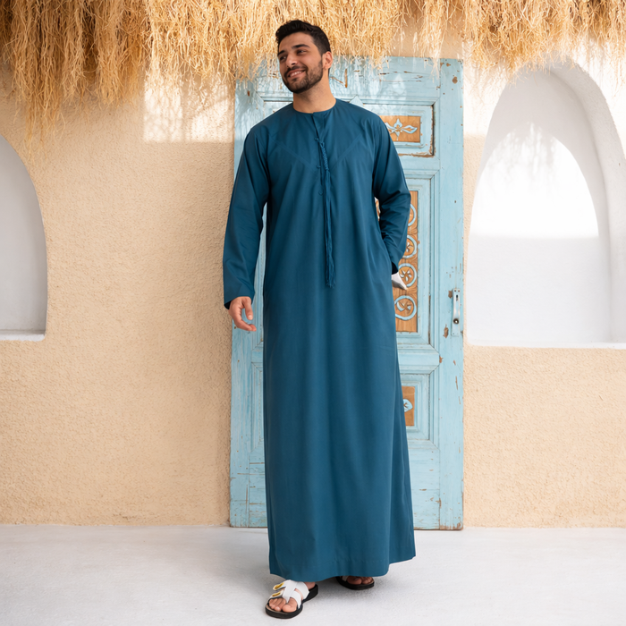 Teal Blue Emirati Kandora - Men