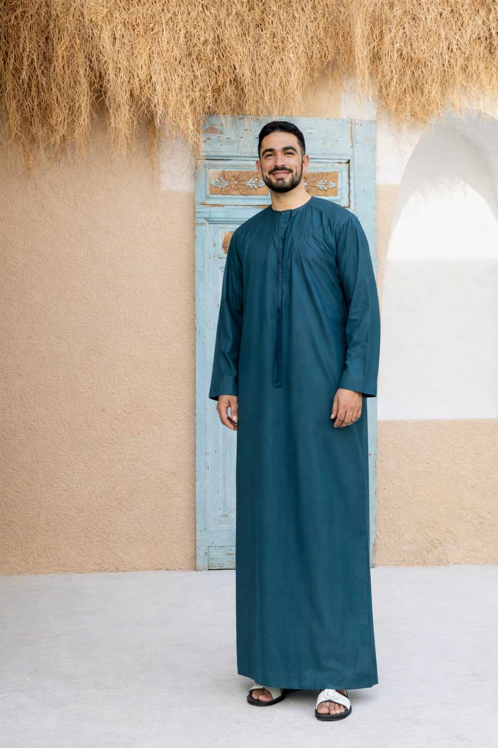 Teal Blue Emirati Kandora - Men