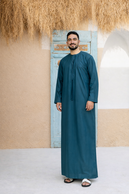 Teal Blue Emirati Kandora - Men
