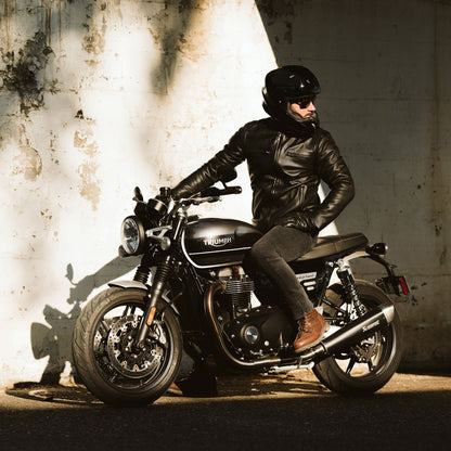 Thompson Leather Moto Jacket | Black