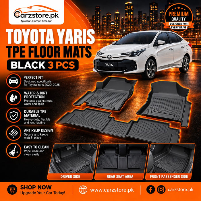 Toyota Yaris 2020–2025 TPE Floor Mats – Custom Fit