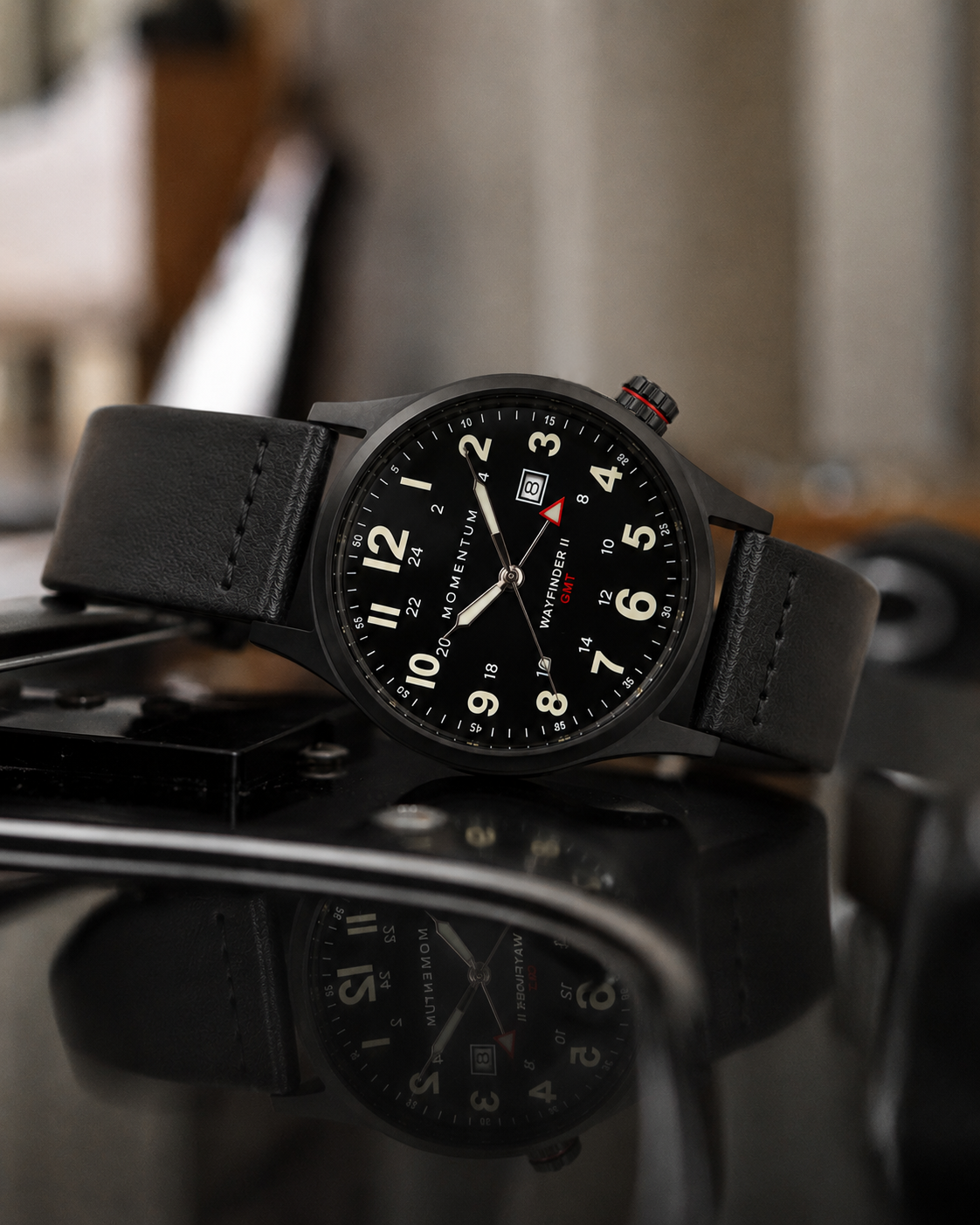 Wayfinder II GMT- Black Dial Bundle with Travel Case