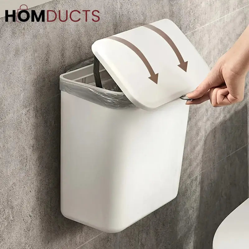 Wall-Mounted Kitchen Trash Bin with Lid – Slim Waste Bin
