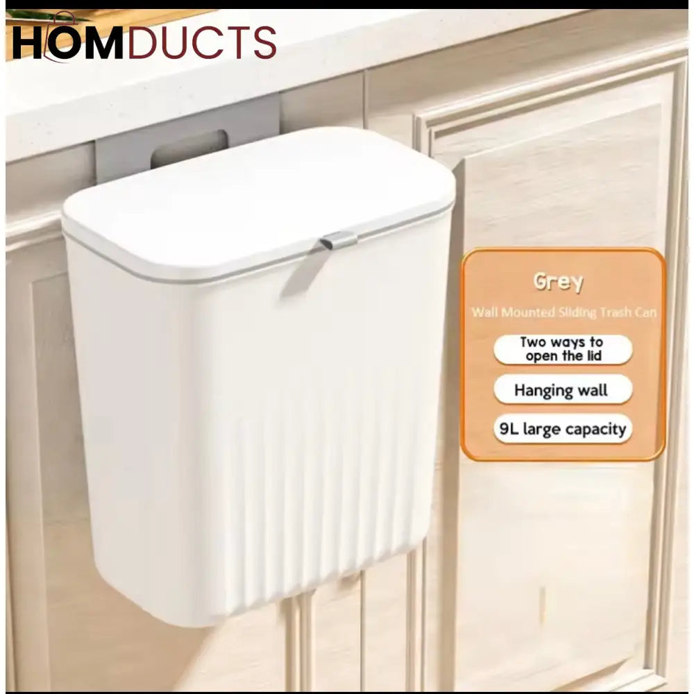 Wall-Mounted Kitchen Trash Bin with Lid – Slim Waste Bin