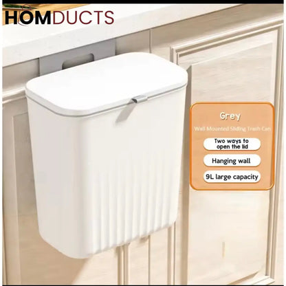 Wall-Mounted Kitchen Trash Bin with Lid – Slim Waste Bin