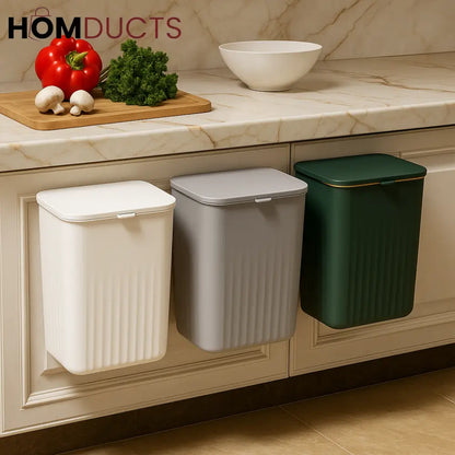 Wall-Mounted Kitchen Trash Bin with Lid – Slim Waste Bin