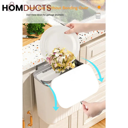 Wall-Mounted Kitchen Trash Bin with Lid – Slim Waste Bin