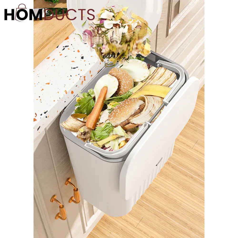 Wall-Mounted Kitchen Trash Bin with Lid – Slim Waste Bin