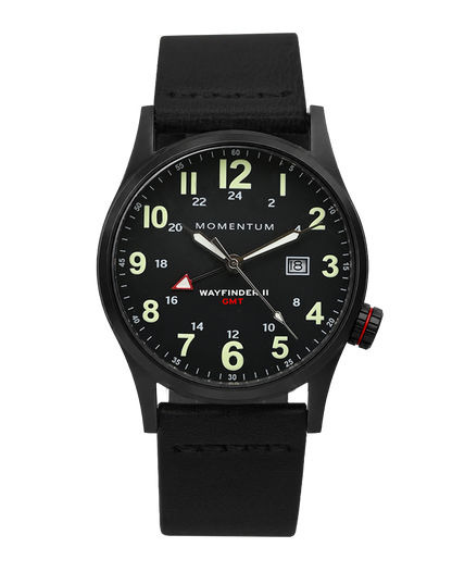 Wayfinder II GMT- Black Dial Bundle with Travel Case