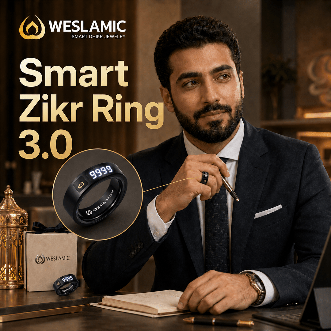 Weslamic iTasbih Peace 1 | Smart Zikr Ring 3.0 | Vibration Alert