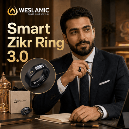 Weslamic iTasbih Peace 1 | Smart Zikr Ring 3.0 | Vibration Alert