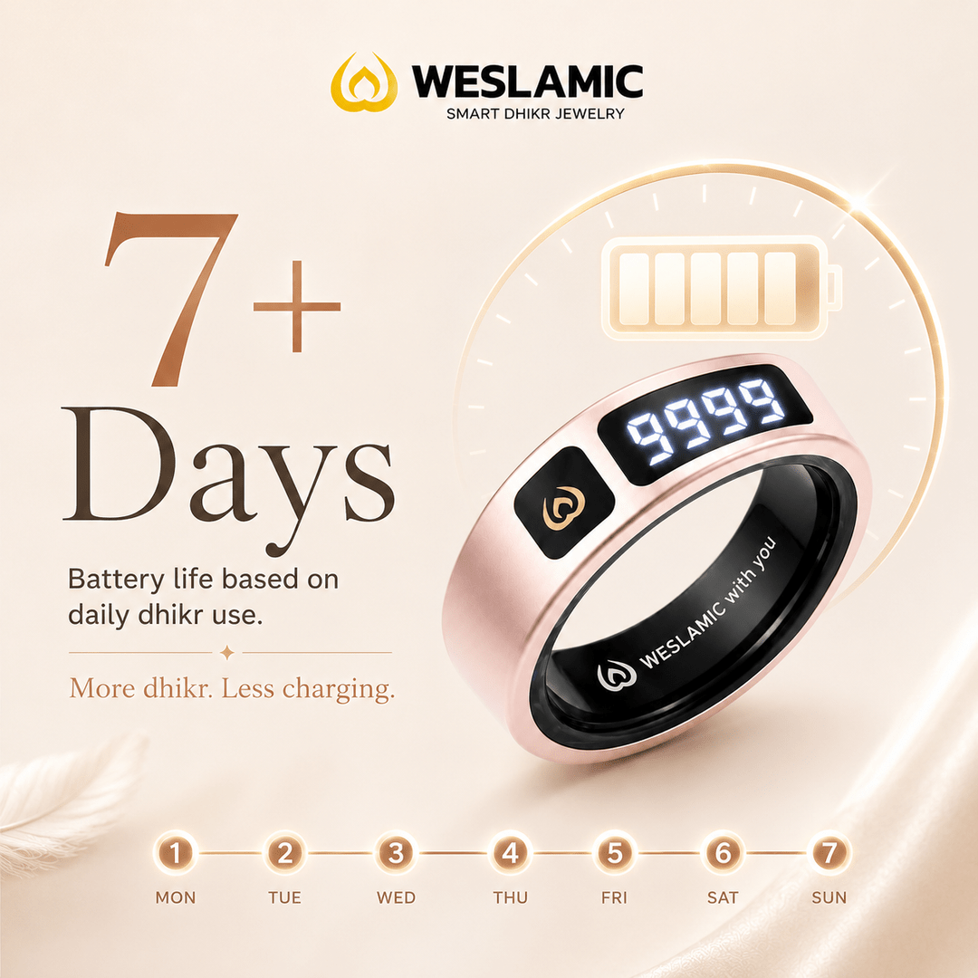 Weslamic iTasbih Peace 1 | Smart Zikr Ring 3.0 | Vibration Alert