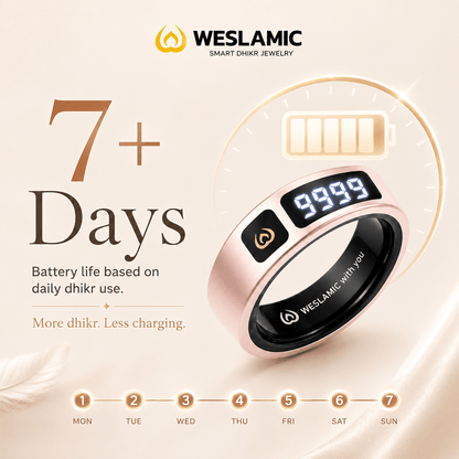 Weslamic iTasbih Peace 1 | Smart Zikr Ring 3.0 | Vibration Alert